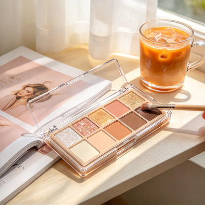 🎨 Beauty Essential | Silky Ten-Color Palette | Everyday Makeup Gift | Versatile Luminous Eyes